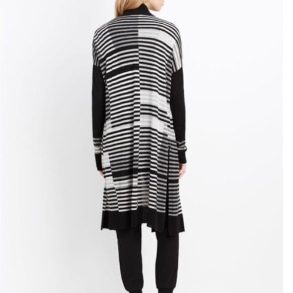 Vince Merino Wool Striped Intarsia Open Front Longline Cardigan (Size Small S) - Picture 2 of 16